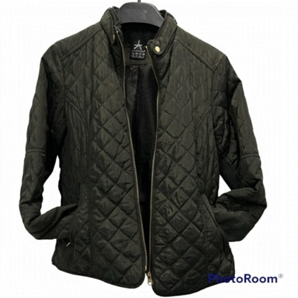 Atmosphere quilted dark green jacket size 8